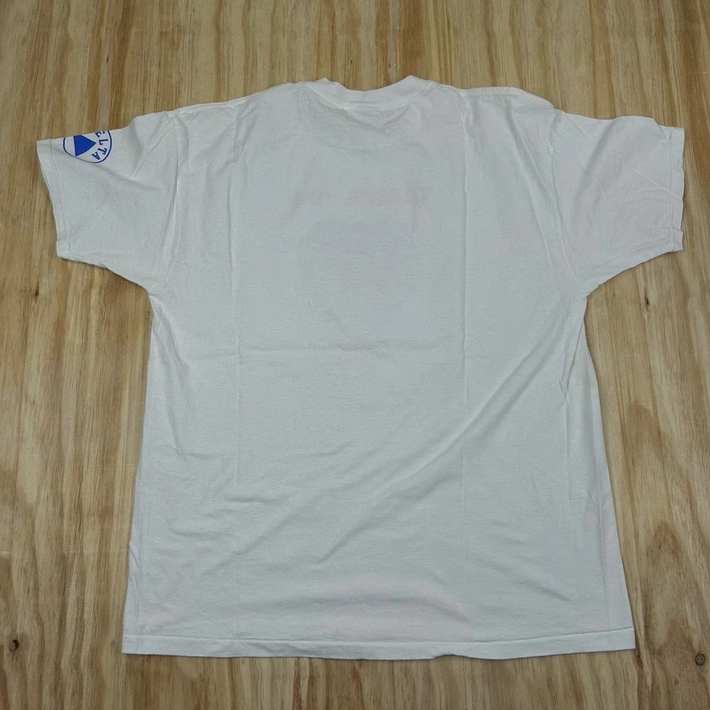 Vintage 1996 Delta Tampa T-Shirt Imprinted Sportswear‎ Show T Shirt XL White